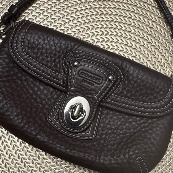 Coach Dark Brown Leather Wristlet - Picture 4 of 12
